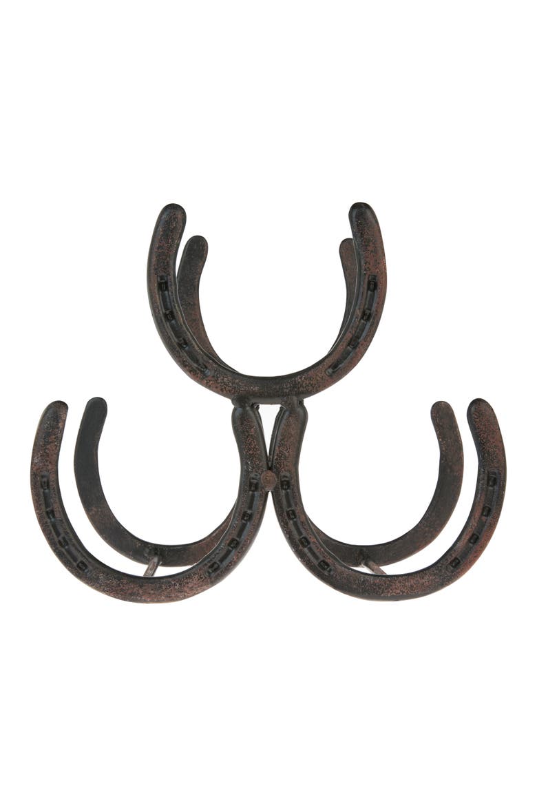 Horseshoe 3 Bottle Wine Rack, Alternate, color, Black