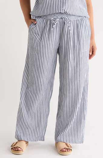 Stripe Pull-On Wide Leg Pants