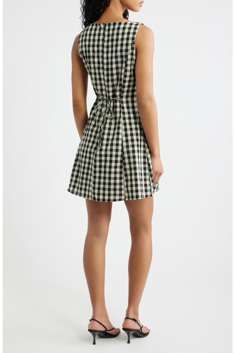 Circe Gingham Minidress, Alternate, color, BLACK GINGHAM
