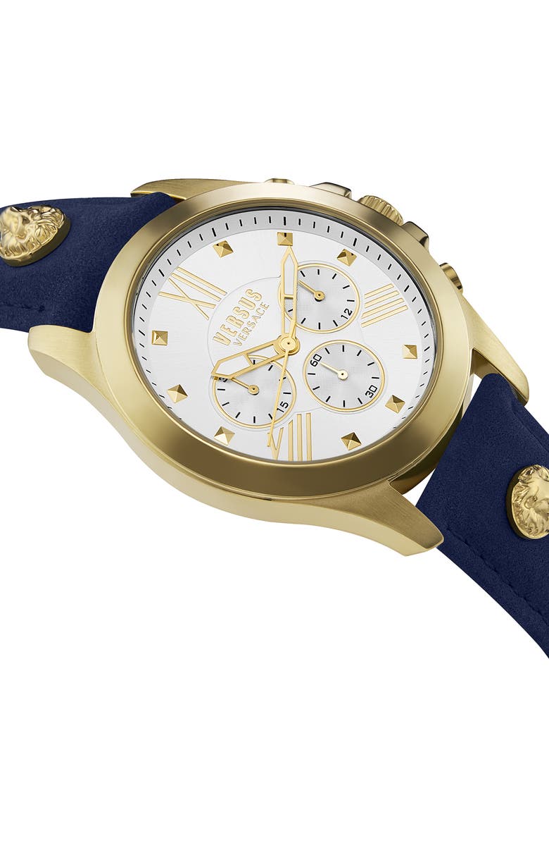 VERSUS Versace Leather Strap Chronograph Watch, 44mm, Alternate, color,