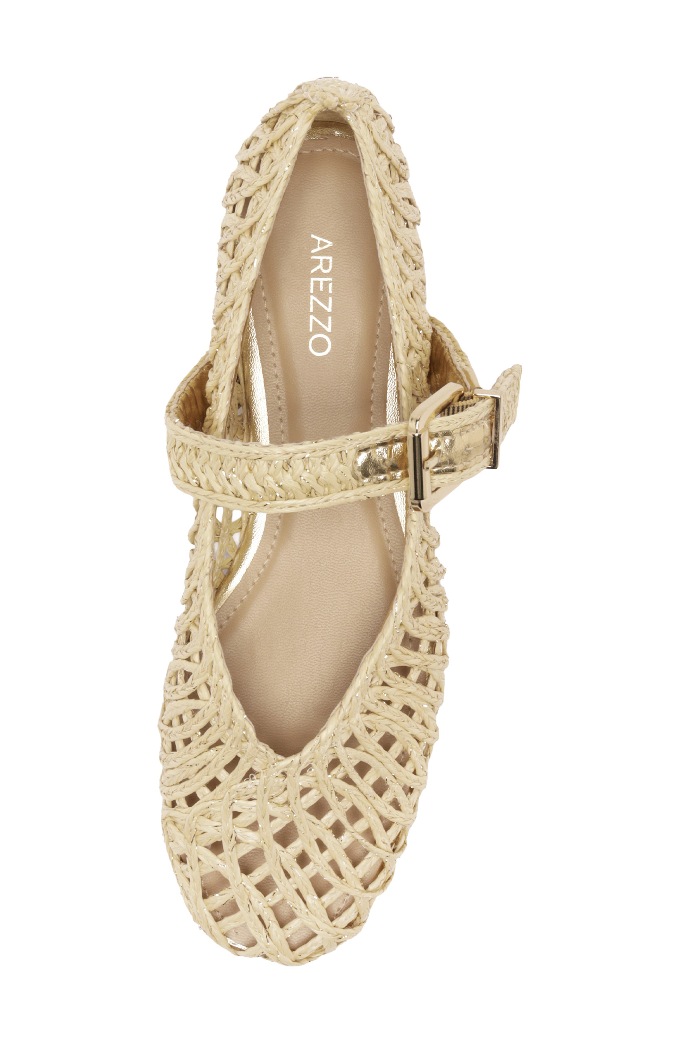 Arezzo Ciara Mary Jane Ballet Flat, Alternate, color, Natural Gold
