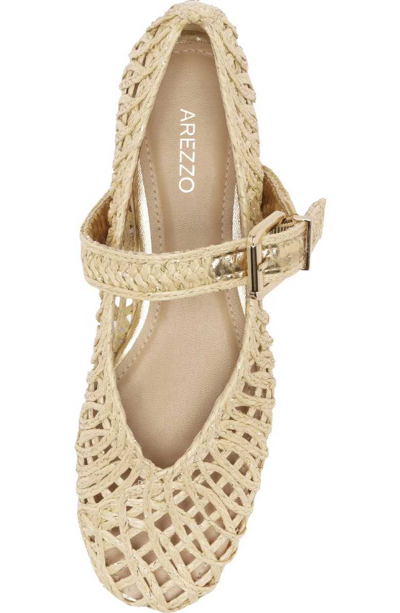 Arezzo Ciara Mary Jane Ballet Flat, Alternate, color, Natural Gold