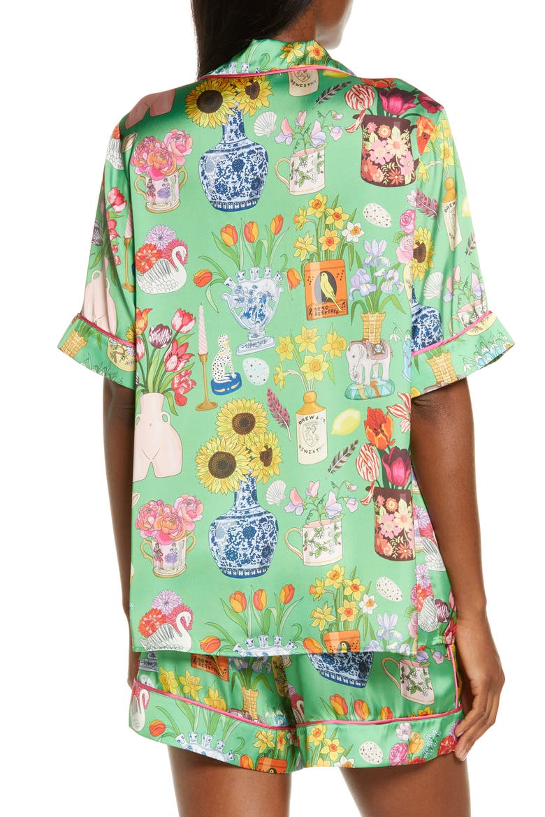 Still Life Short Pajamas, Alternate, color, GREEN