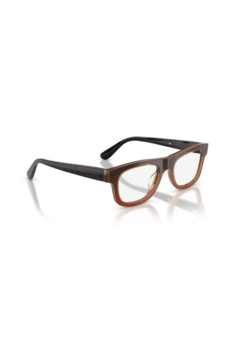Brunello Cucinelli 53mm Rectangle optical glasses, Alternate, color, Black