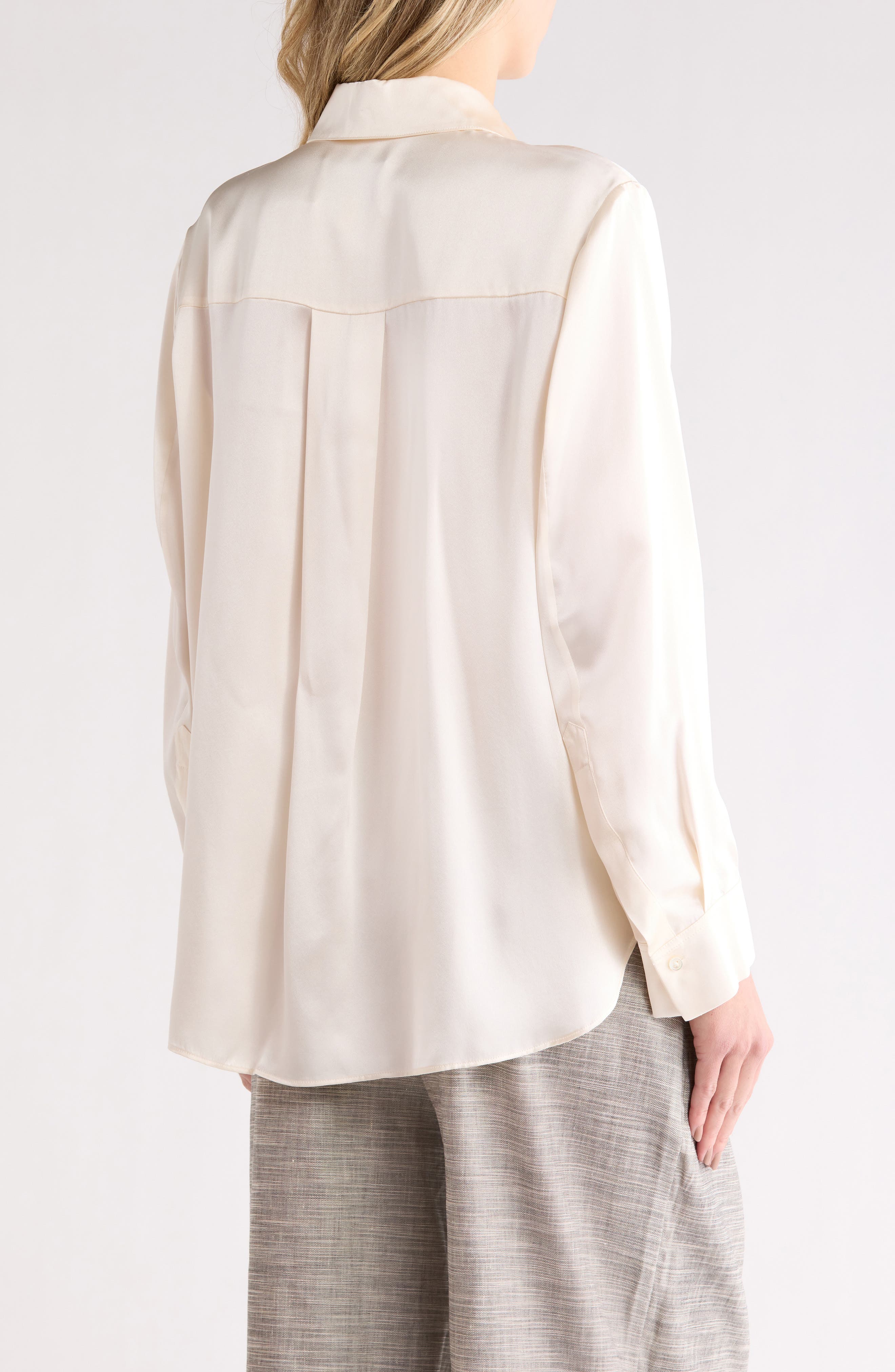 One Morning Silk Satin Button-Up Shirt - image 2