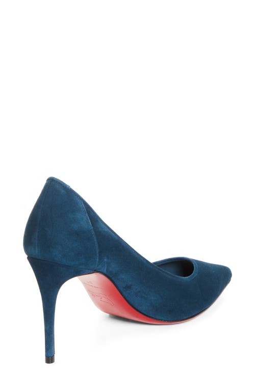 Christian Louboutin Kate Suede Red Sole Classic Pumps In Blue