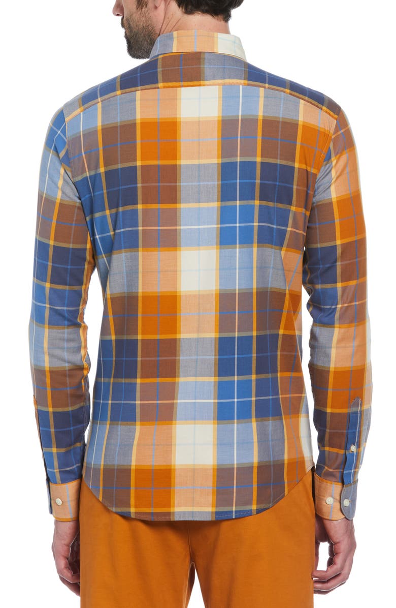 Original Penguin Plaid Stretch Button-Down Shirt, Alternate, color, 