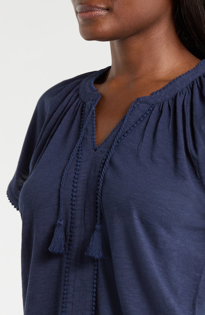 Tommy Bahama Pompom Trim T-Shirt, Alternate, color, Coastline