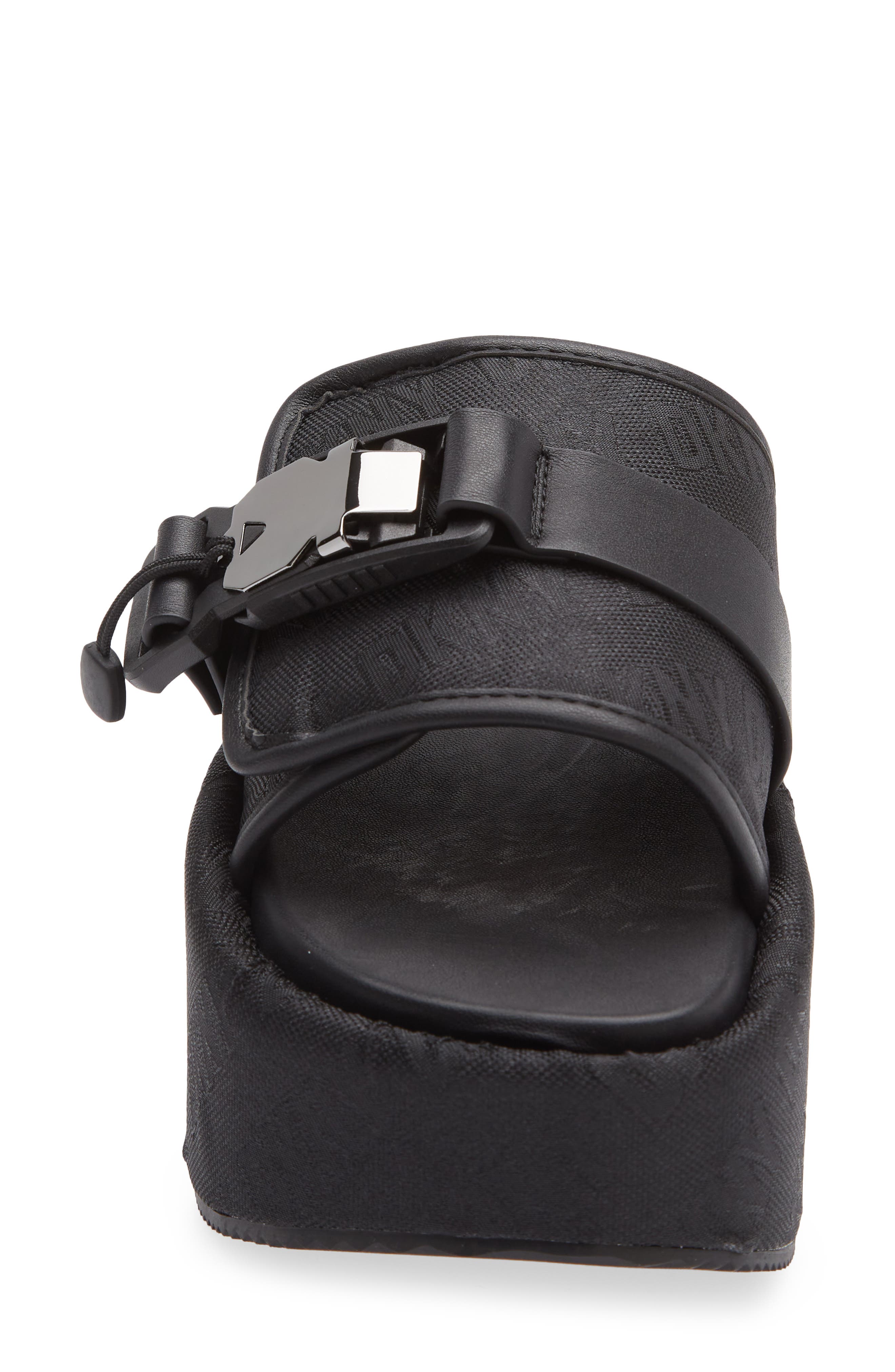 Vizer Platform Slide Sandal, Alternate, color, BLACK/ SHINY