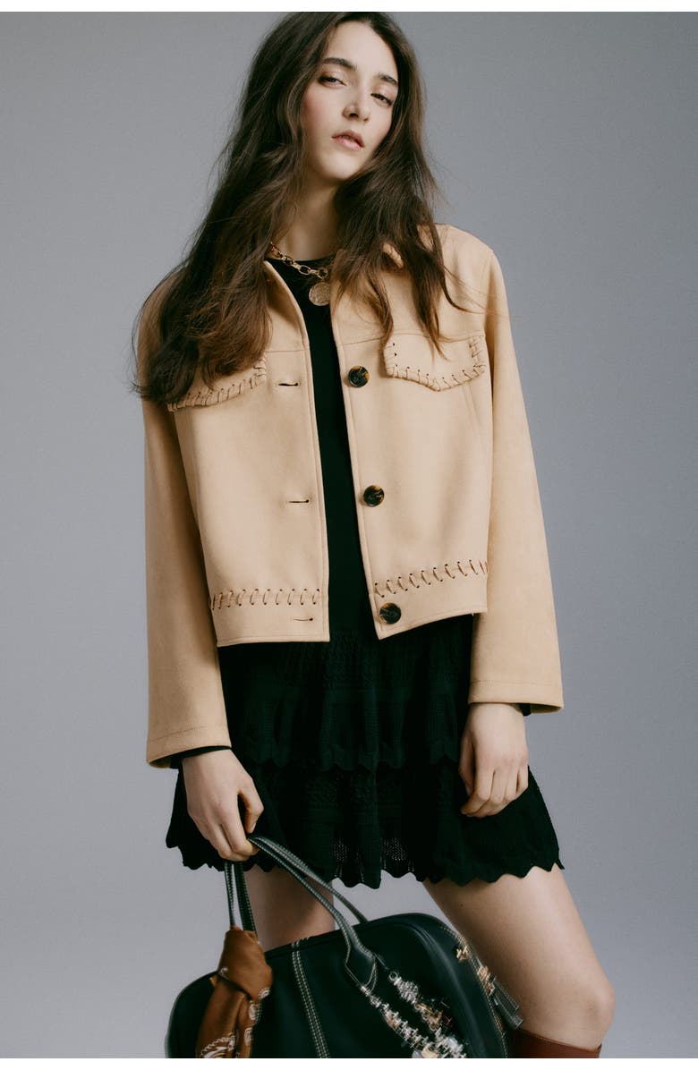 H&M Short Jacket, Alternate, color, Beige