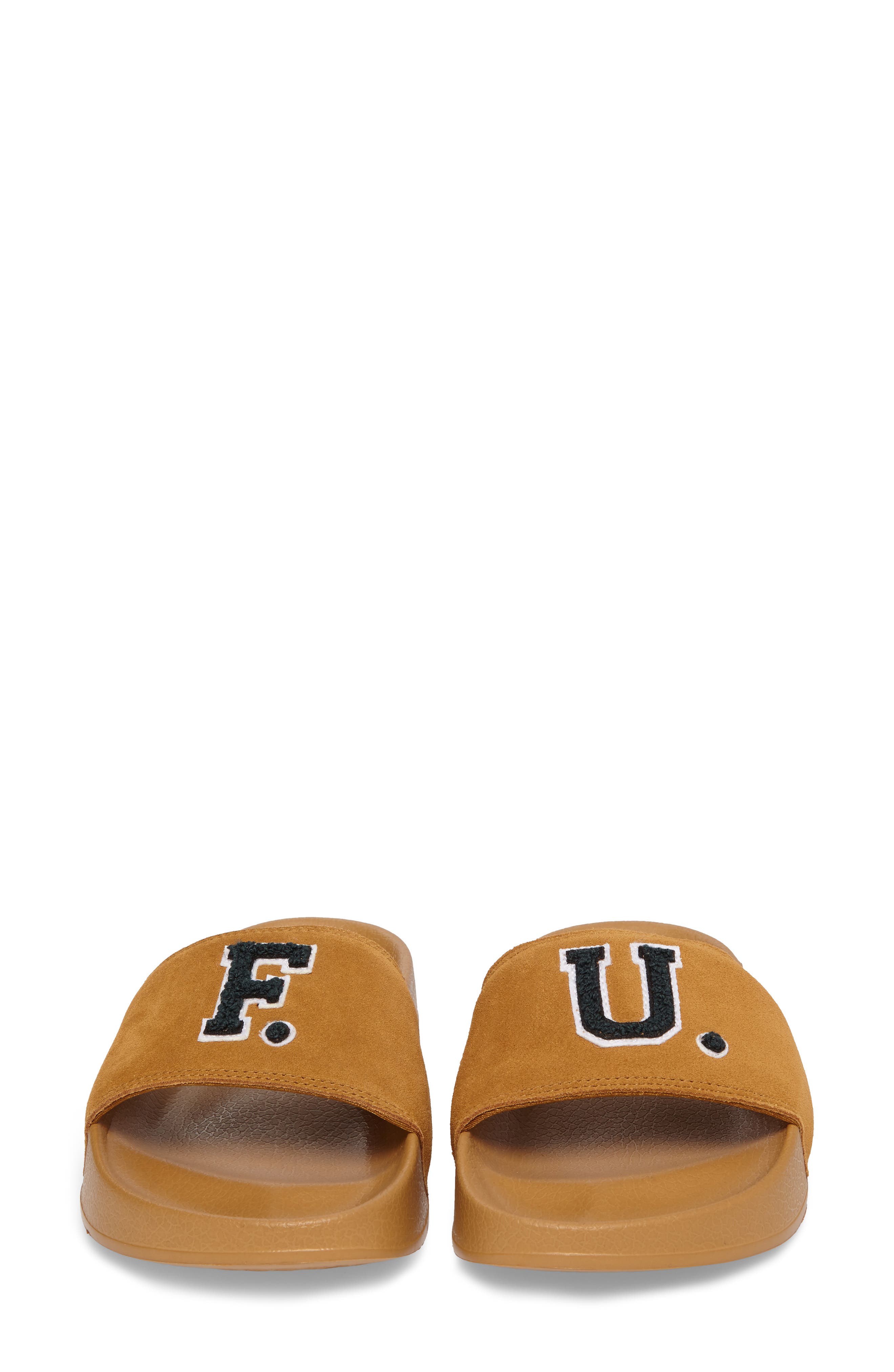 FENTY PUMA by Rihanna Lead Cat Slide Sandals, Alternate, color, GOLDEN BROWN/ SCARAB