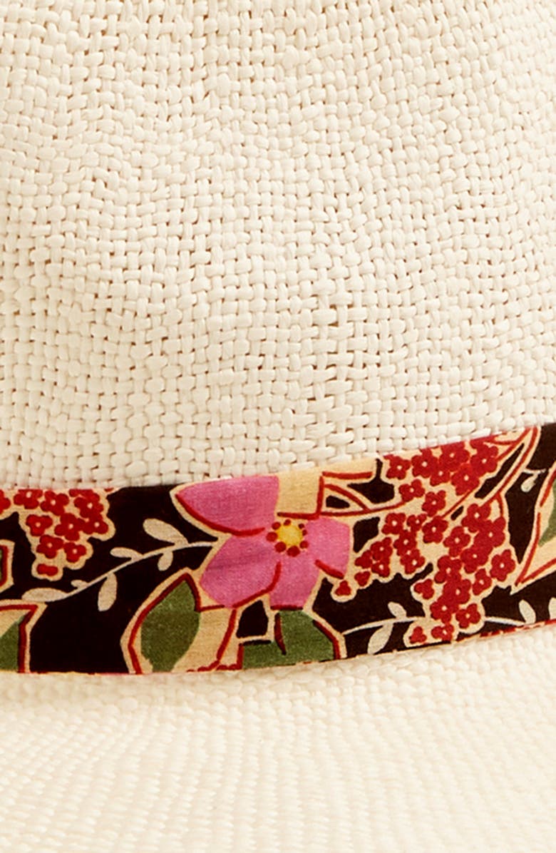 Ted Baker London Abbyyy Print Trim Straw Sun Hat, Alternate, color, 