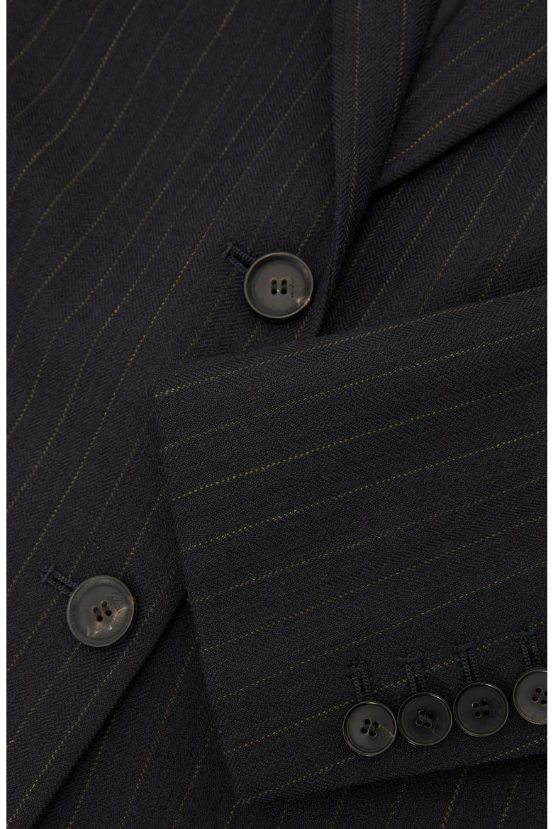 Beck Pinstripe Wool Blazer, Alternate, color, NAVY