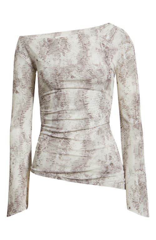 Open Edit Mesh Bell Sleeve Top In Gray