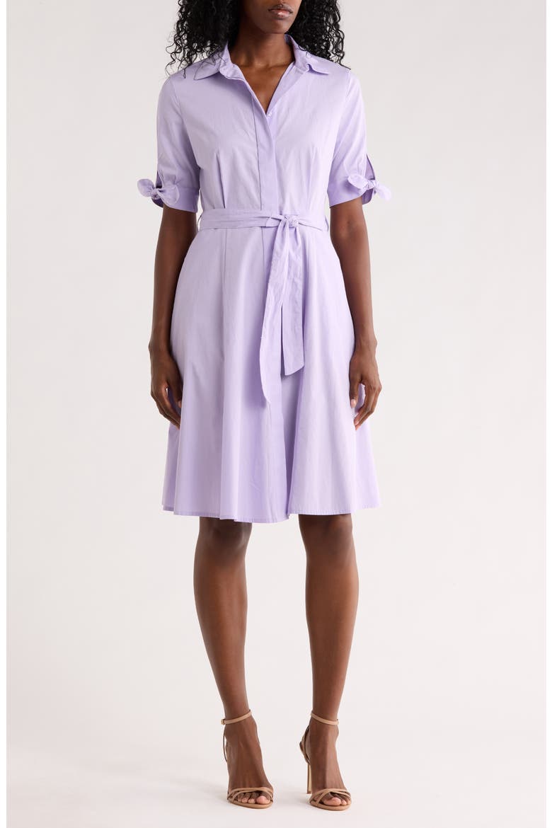 Solid Cotton Shoulder Tie Shirtdress, Main, color, OPAL