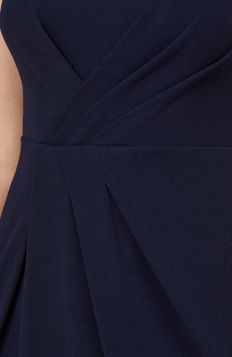 Adrianna Papell Illusion Yoke Crepe Sheath Dress, Alternate, color, Midnight