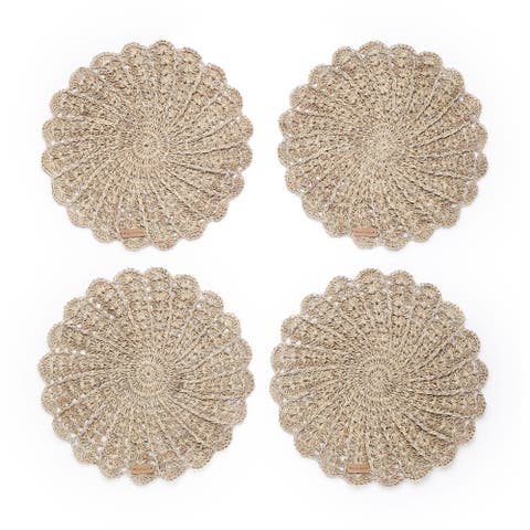 Hand Crocheted Gio Round Placemat - Set of 4