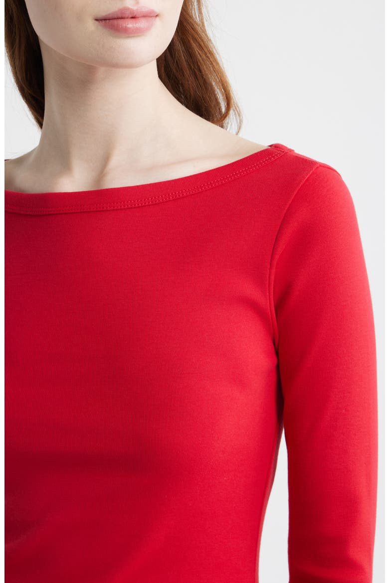 The '90s Compact Cotton Boatneck T-Shirt, Alternate, color, CHERRY