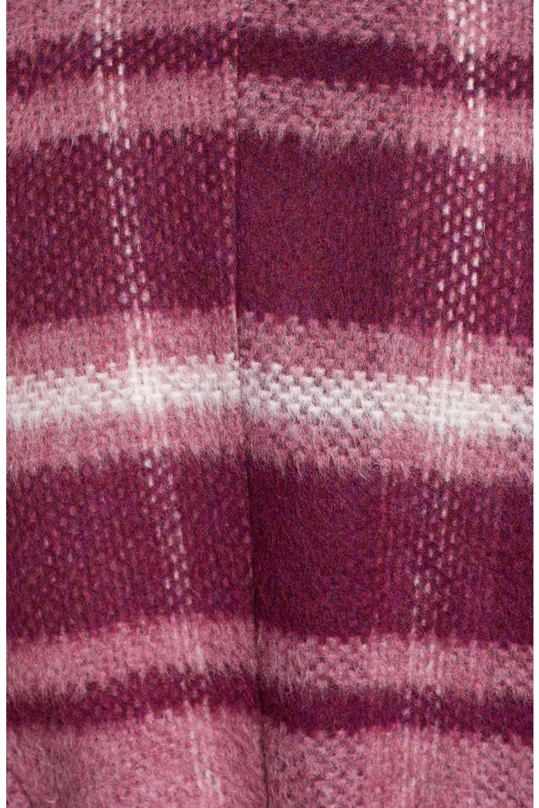 Check Wrap Coat, Alternate, color, MAROON