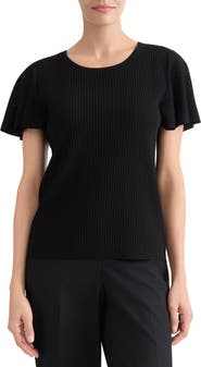 KASPER Flutter Sleeve Rib Sweater