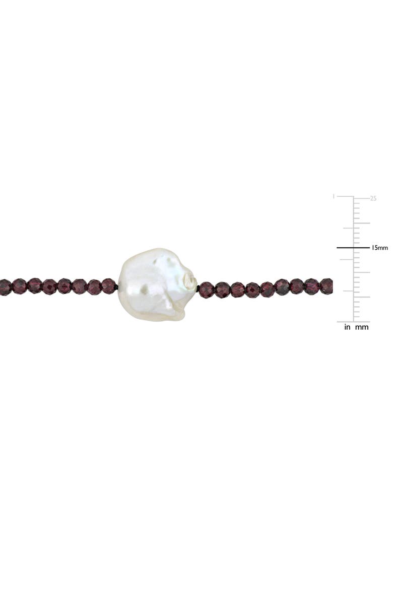 Cultured Pearl & Purple Garnet Beaded Necklace, Alternate, color, Garnet