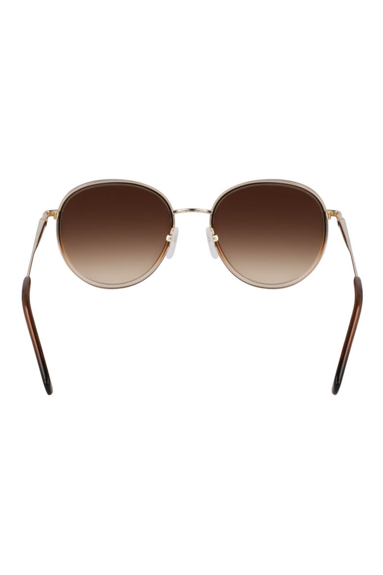 Roseau 52mm Gradient Round Sunglasses, Alternate, color, GOLD/GRADIENT BROWN