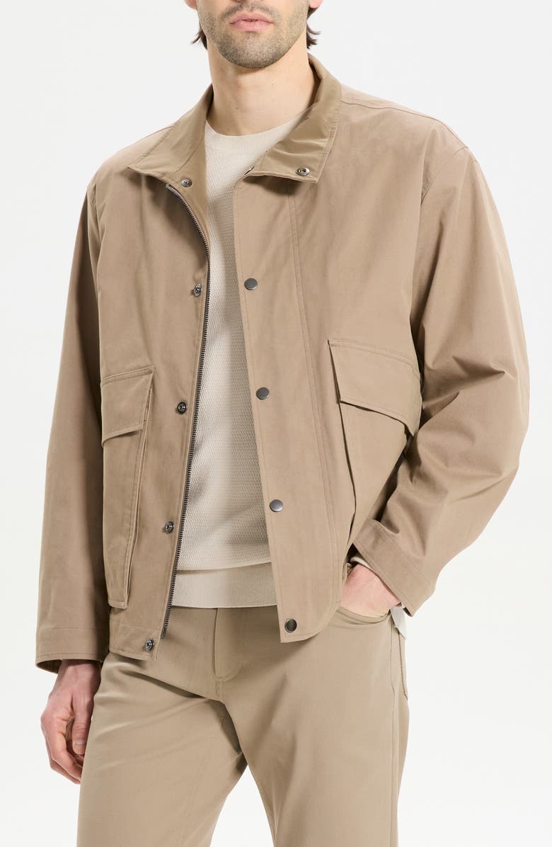 Theory Peach Cotton Blend Utility Jacket, Alternate, color, Feather