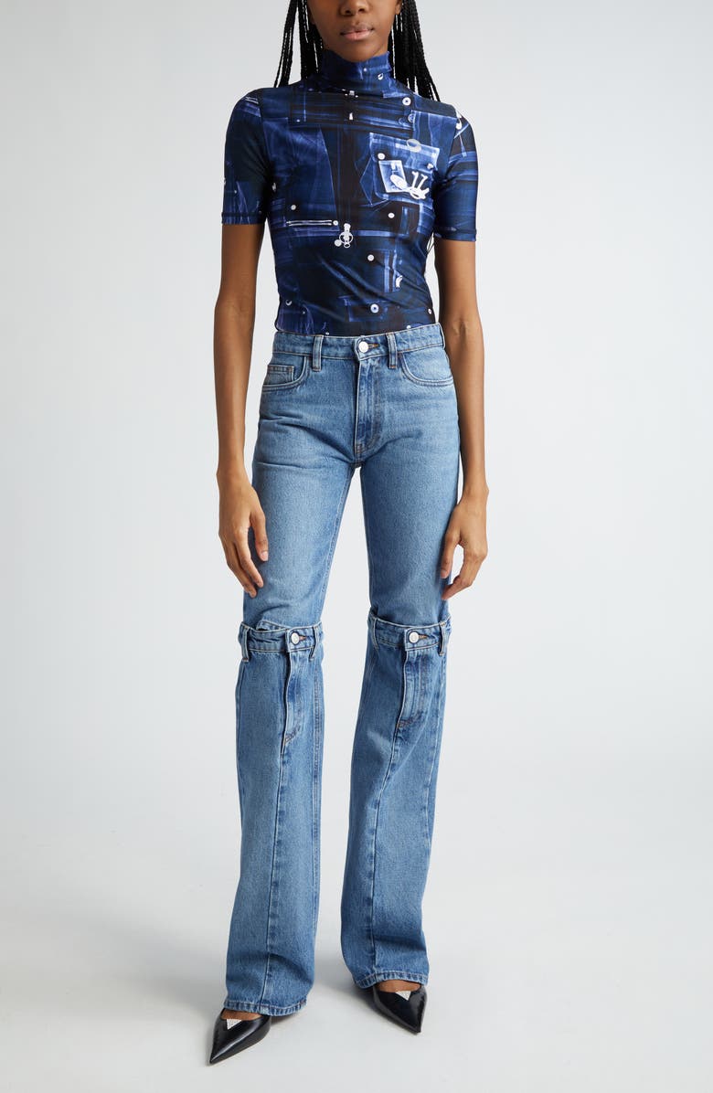 Coperni X-Ray Mock Neck Knit Top, Alternate, color, 