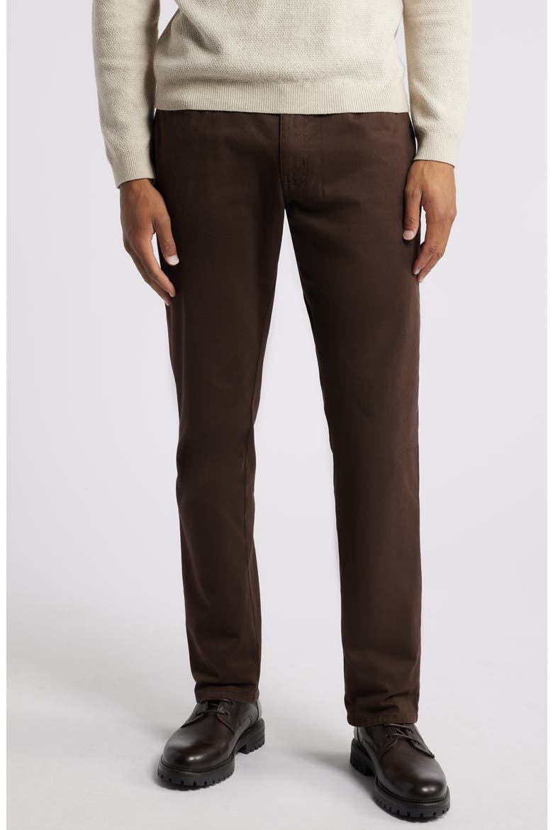 Straight Leg Stretch Pima Cotton Pants, Main, color, BROWN