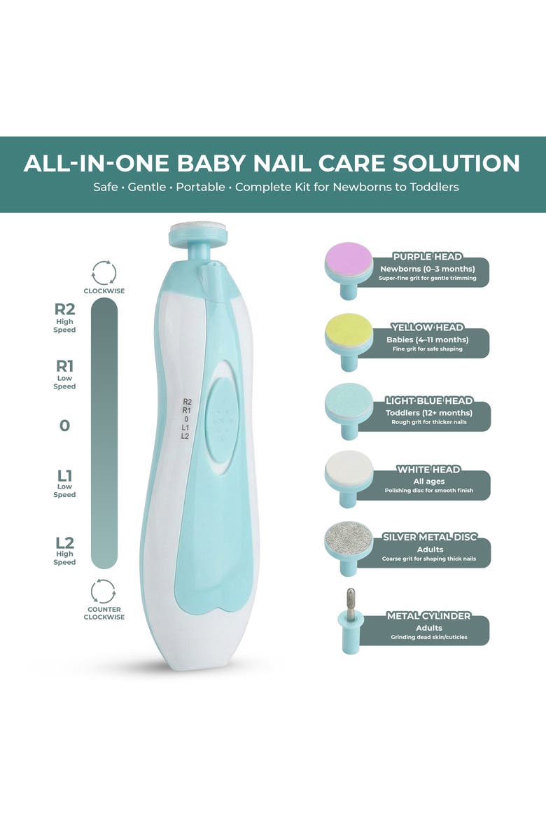 Electric Baby Nail Trimmer Gentle Care Kit, Alternate, color, Multicolor