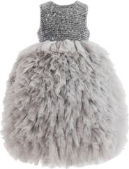 Tulleen Textured Bodice Tulle Gown