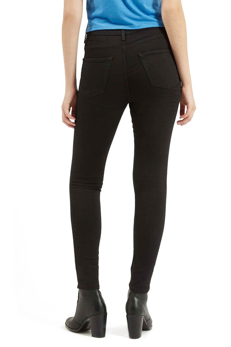 Moto Jamie High Waist Ankle Skinny Jeans, Alternate, color, BLACK