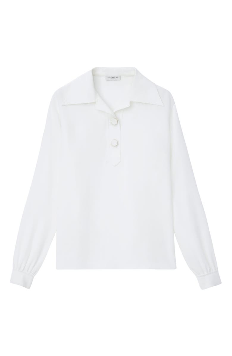 Lafayette 148 New York Crepe Polo Blouse, Alternate, color, 