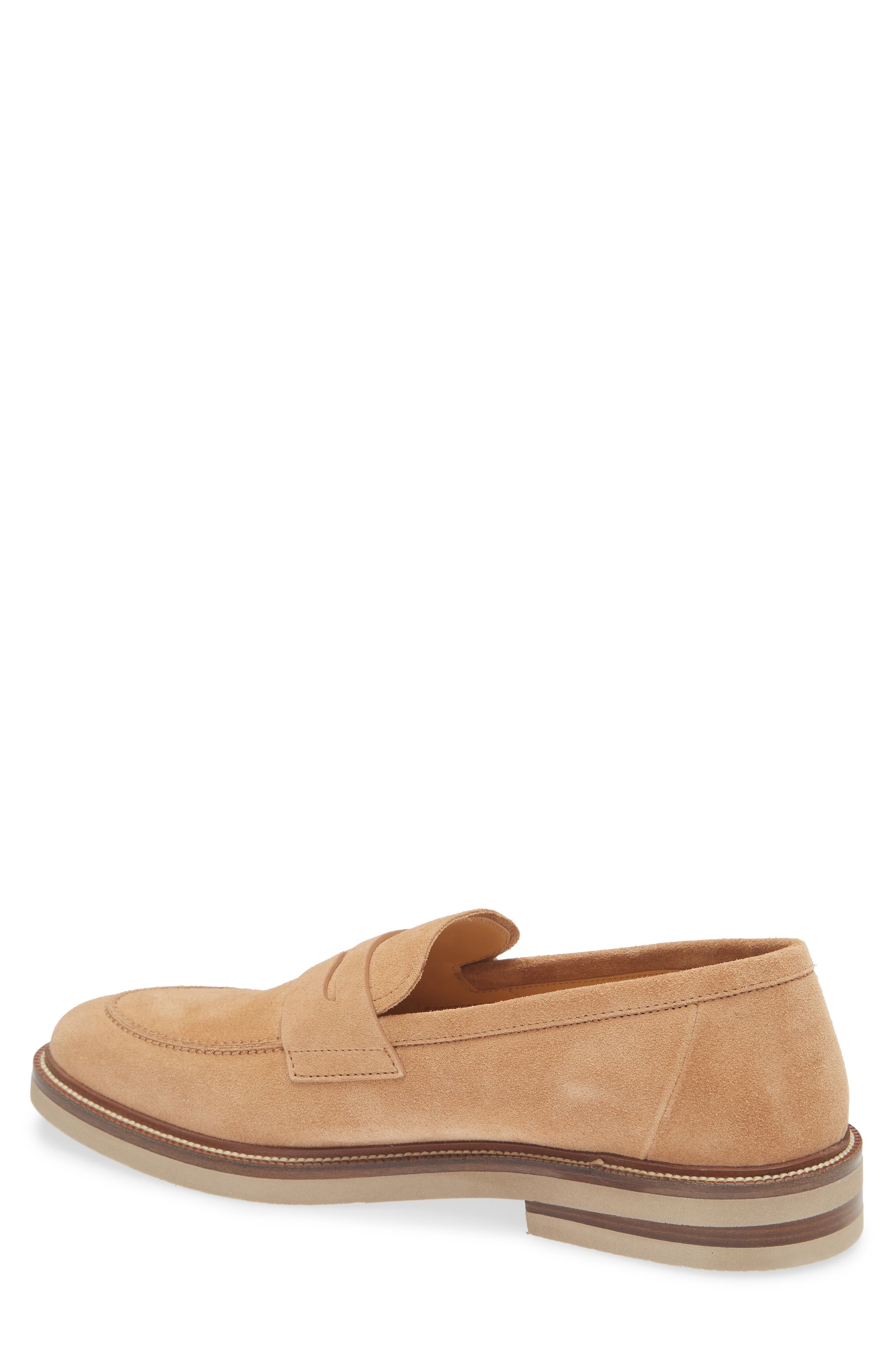 Suede Penny Loafer, Alternate, color, C7962 LIGHT BROWN