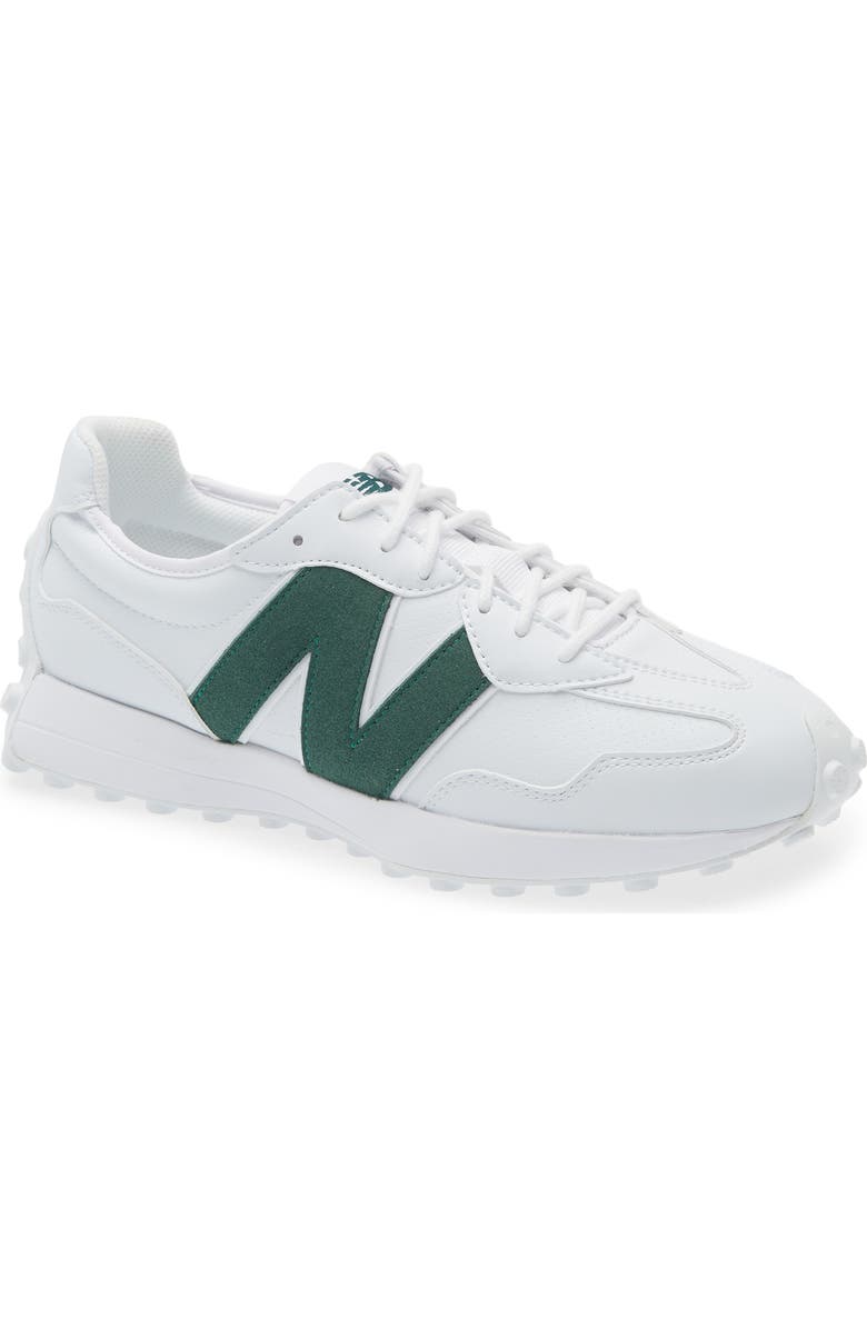 New Balance 327 Waterproof Spikeless Golf Shoe, Main, color, White / Green