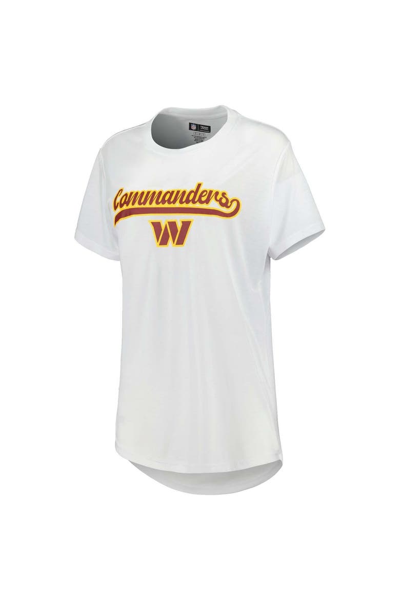 Women's Concepts Sport White/Charcoal Washington Commanders Sonata T-Shirt & Leggings Sleep Set, Alternate, color, White