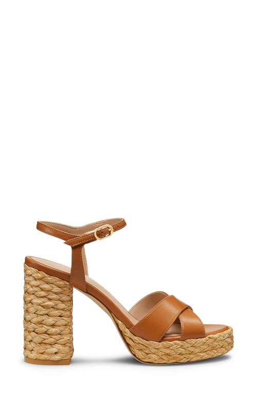 Stuart Weitzman Heel Strap Sandals With Braided Cross Design In Macchiato/natural