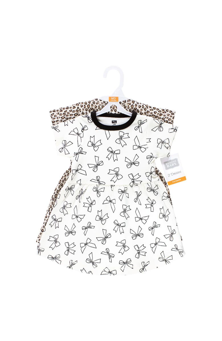 Hudson Baby 2Pk Baby Dress Set, Alternate, color, Bows And Leopard