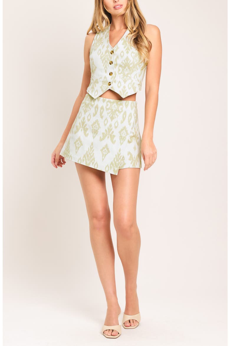 Print Cropped Vest, Alternate, color, IVORY