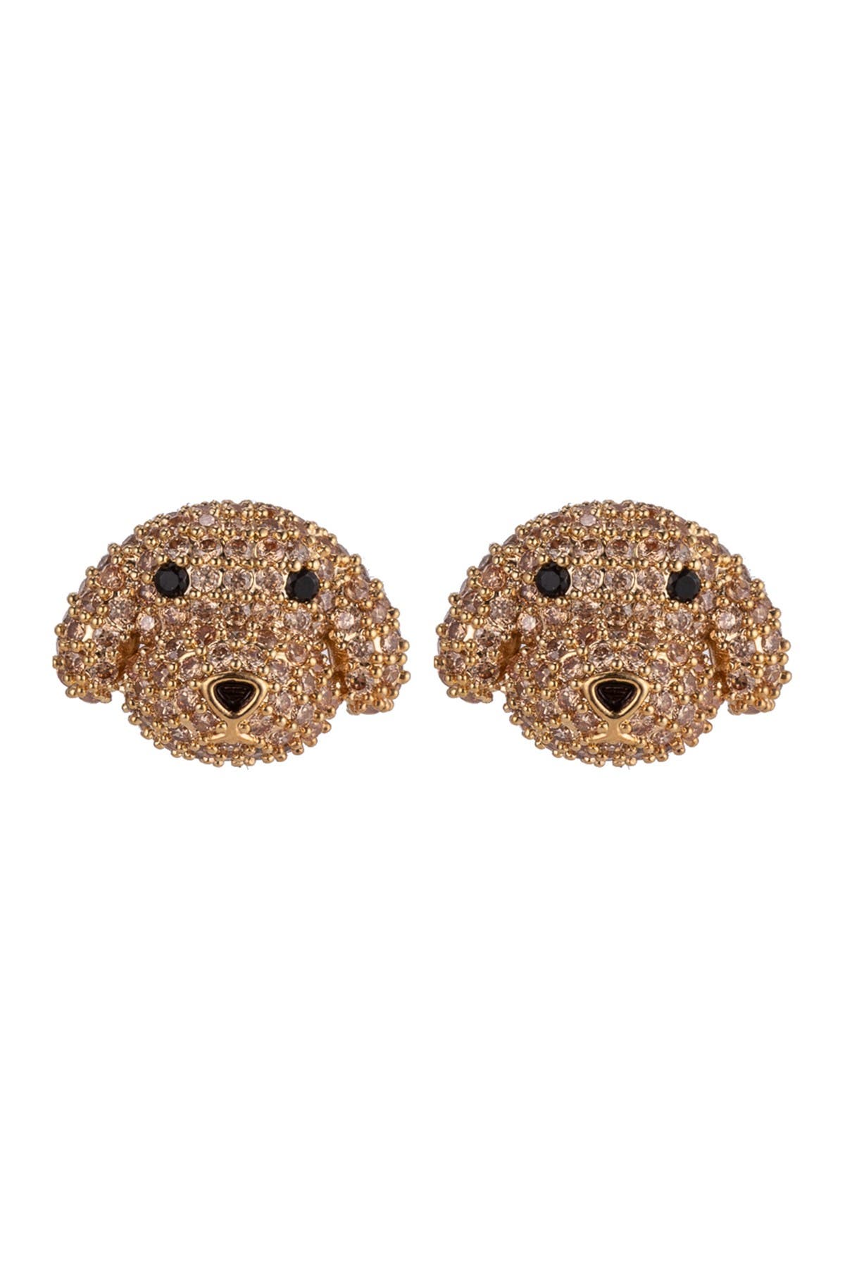 EYE CANDY LOS ANGELES CZ Poodle Pink Stone Stud Earrings