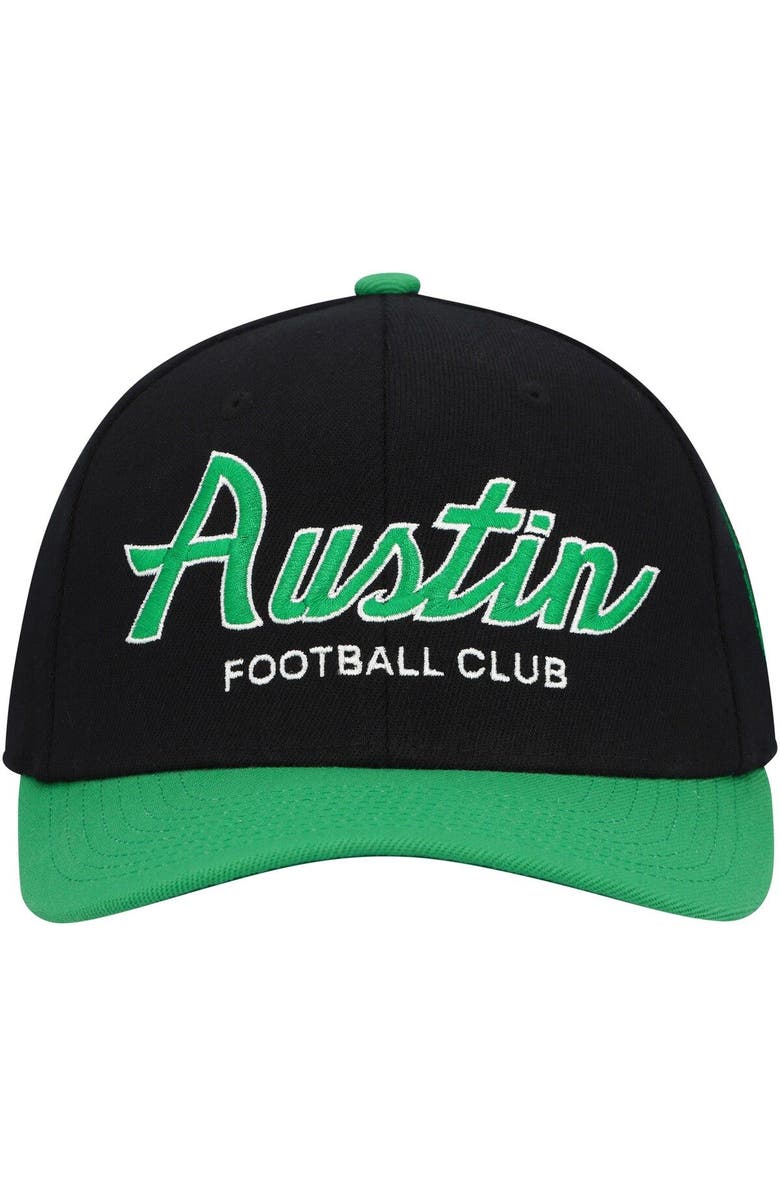 Mitchell & Ness Men's Mitchell & Ness Black Austin FC Team Script 2.0 Stretch Snapback Hat, Alternate, color, Black
