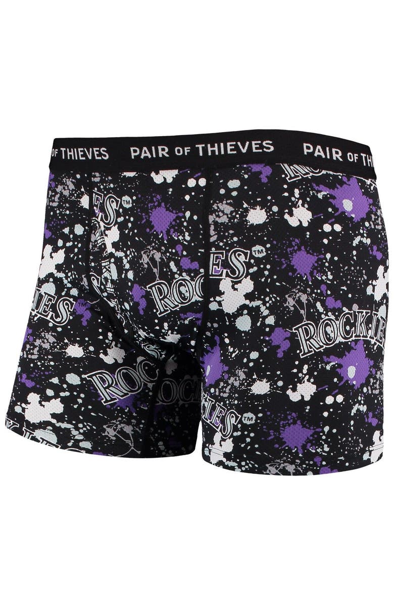 Pair of Thieves Men's Pair of Thieves Black/Purple Colorado Rockies Super Fit 2-Pack Boxer Briefs Set, Alternate, color, Black