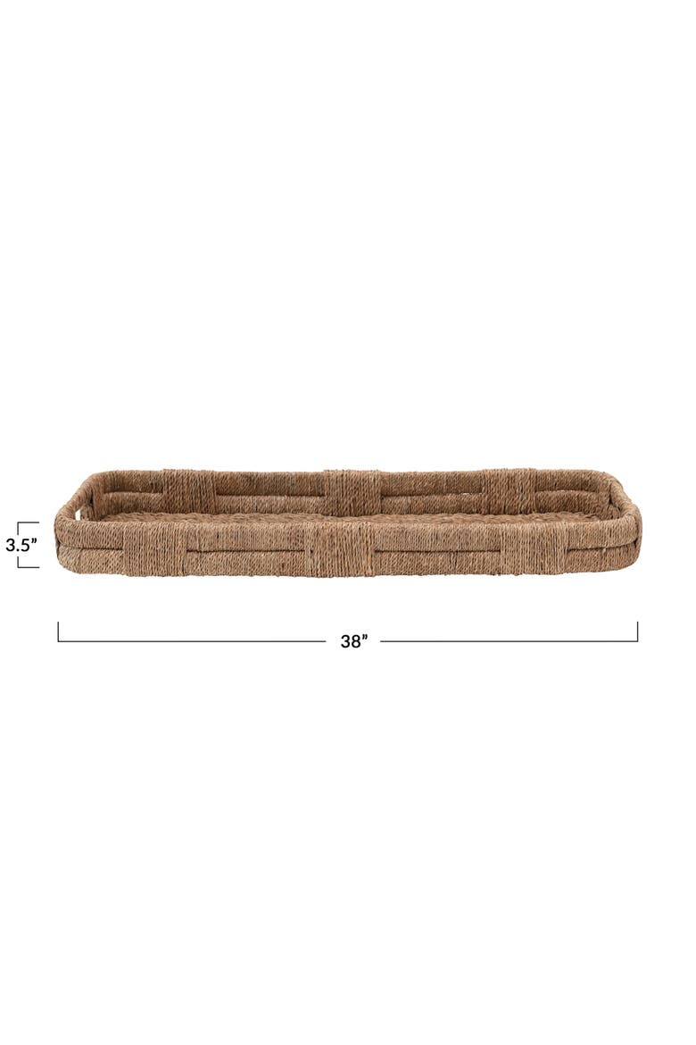 Hand-Woven Bankuan Tray with Handles, Alternate, color, Natural