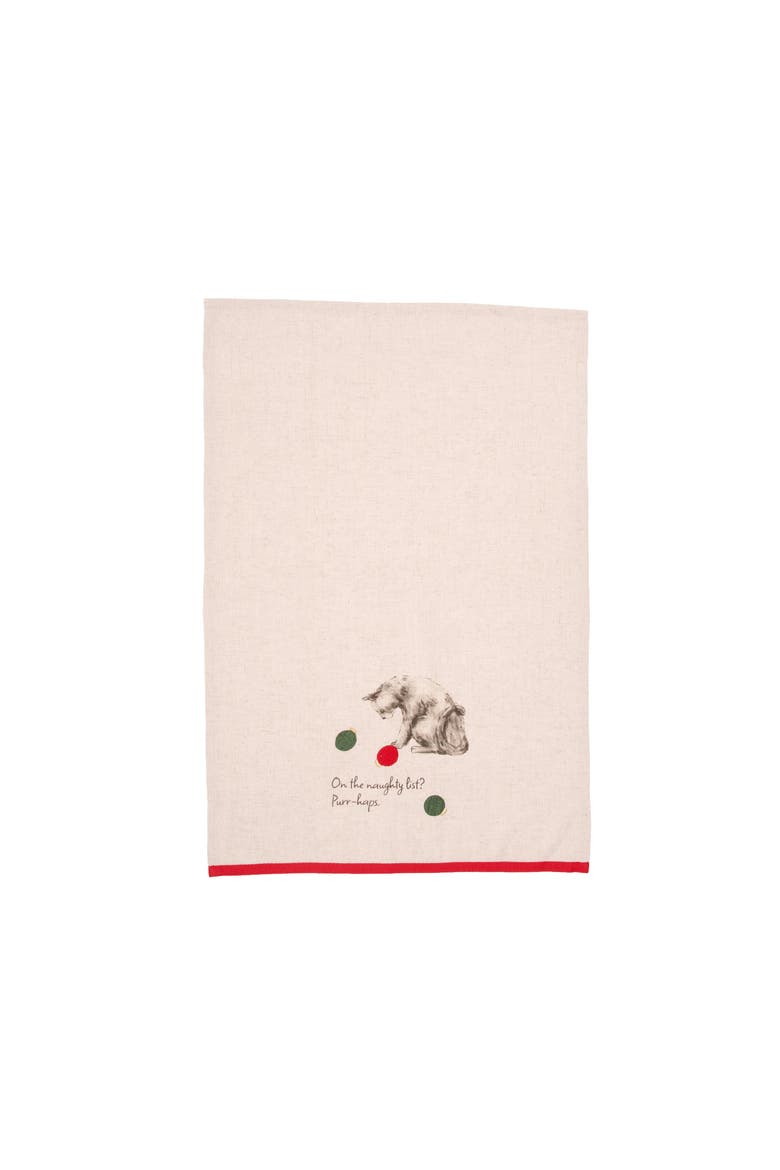 Ornament Toys Naughty Cat Pet Christmas Towel, Alternate, color, Black