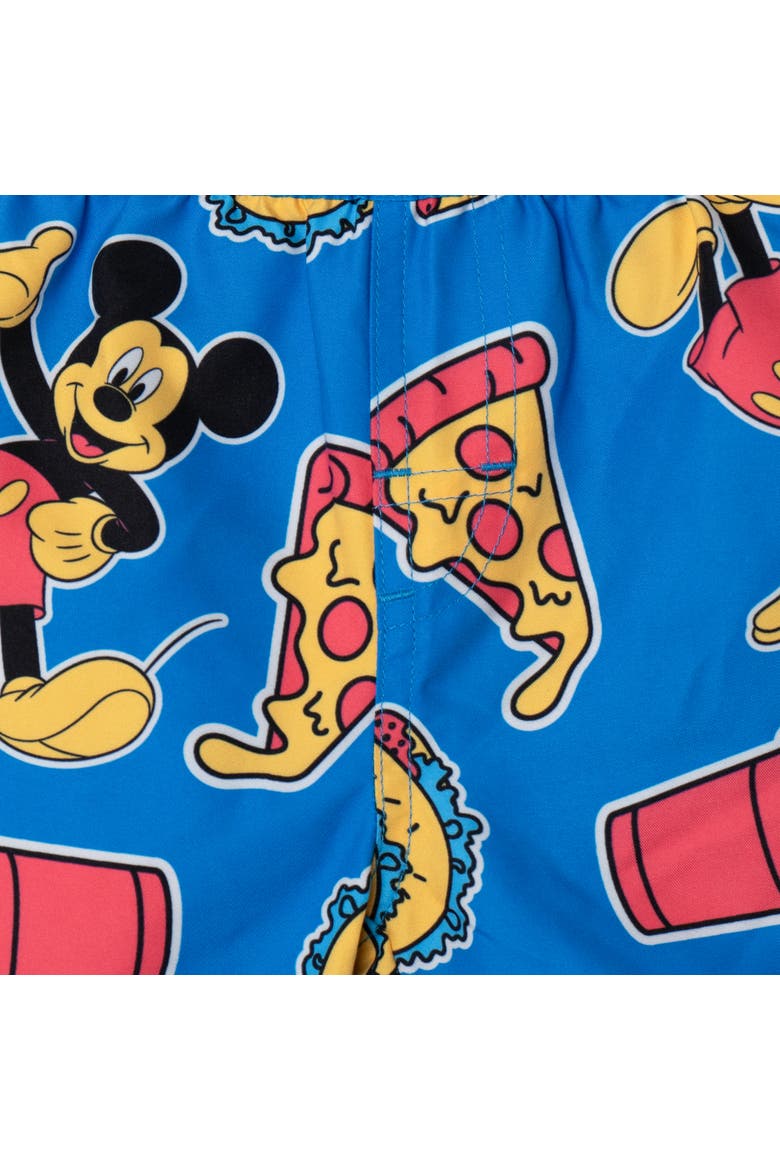 Mickey Mouse Swimwear Swim Trunks, Alternate, color, Mickey Blue Food