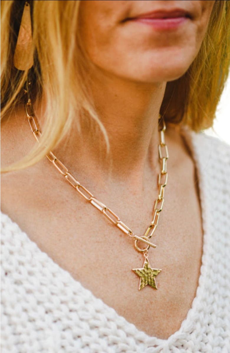 Erin McDermott Jewelry Star Hammered Necklace, Alternate, color, 