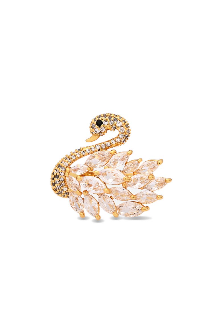 Willa Cubic Zirconia Swan Ring, Alternate, color, GOLD