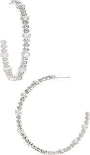 Nadri Large Marquise Cubic Zirconia Hoop Earrings