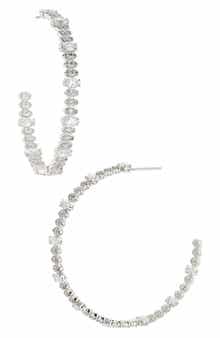 Nadri Large Marquise Cubic Zirconia Hoop Earrings