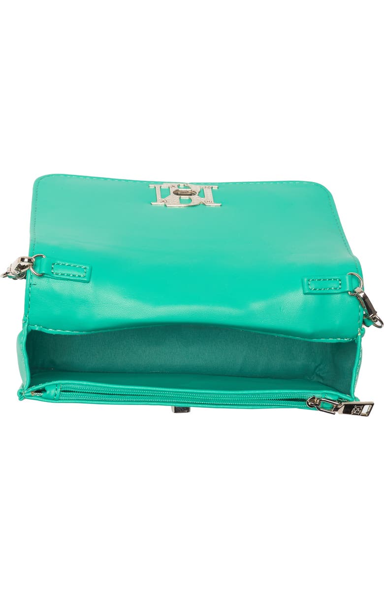 Badgley Mischka Collection Small Chevron Quilted Crossbody Bag, Alternate, color, Green